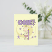 Baby Girl is One誕生日Tシャツ&ギフト ポストカード (スタンド正面)