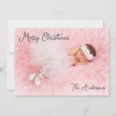 Baby Girl Merry Christmas Photo シーズンカード (正面)