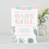 Baby Girl Mexican Taco Bour A Fiesta Baby Shower 招待状 (スタンド正面)