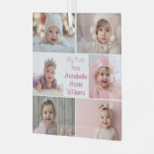 Baby Girl My First Year Photo Collageクリスマス ガラスオーナメント (正面左)