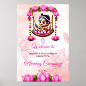 Baby Girl Naming Namkaran Cradleウェルカムサイン ポスター (正面)