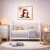 Baby Girl Nursery Letter F Fairy Floral ポスター