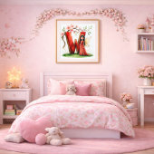 Baby Girl Nursery Letter W Fairy Floral ポスター