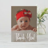 Baby Girl Photo Birth Announcement サンキューカード (スタンド正面)