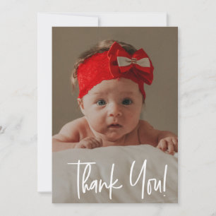 Baby Girl Photo Birth Announcement サンキューカード