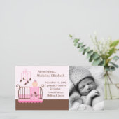 Baby Girl Photo Birth Announcements 案内状 (スタンド正面)