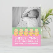 Baby Girl Photo Card Birth Announcements 案内状 (スタンド正面)