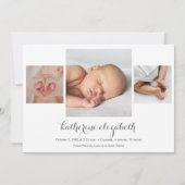 Baby Girl Photo Collage Birth Announcements (裏面)