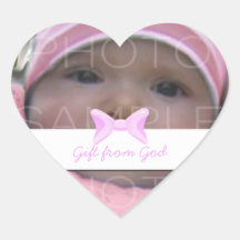 Baby girl Photo Gift from God Pink bow