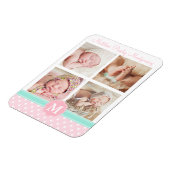 Baby Girl Pink誕生Keepsake パーソナライズされたPhoto マグネット (左側)