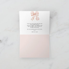 Baby Girl Pink Bow Baby Shower サンキューカード