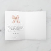 Baby Girl Pink Bow Baby Shower  サンキューカード (内部)