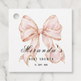 Baby Girl Pink Bow Baby Shower フェイバータグ