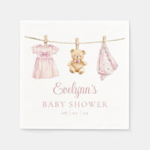 Baby Girl Pink Clothesline Baby Shower