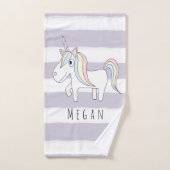 Baby Girl Pink Doodle Unicornハートパターン名 バスタオルセット (ハンドタオル)