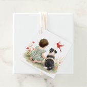 Baby Girl, Puppy Dog, Butterflies and Wildflowers フェイバータグ (インサイチュ)