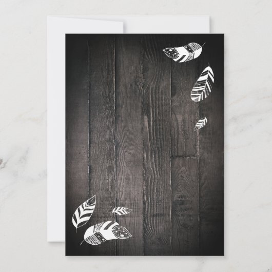 Baby girl Rustic adventure babyshower 招待状 (裏面)