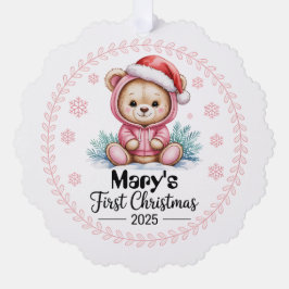 Baby Girl’s First Xmas Ornament – Personalised オーナメントカード