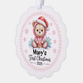 Baby Girl’s First Xmas Ornament – Personalised オーナメントカード (左)