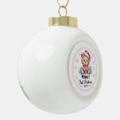 Baby Girl’s First xmas Ornament – Personalised セラミックボールオーナメント (左)
