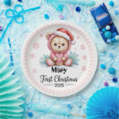 Baby Girl’s First Xmas Paper Plates – Editable ペーパープレート (パーティー)