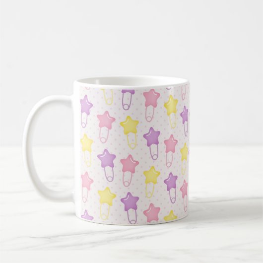 Baby Girl Scrapbook Style Mug | Pink Digital Paper コーヒーマグカップ (左)