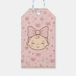Baby girl shower gift tags ギフトタグ
