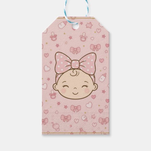 Baby girl shower gift tags ギフトタグ (正面)