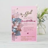 Baby Girl Shower Invitation  招待状 (スタンド正面)