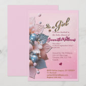 Baby Girl Shower Invitation  招待状 (正面/裏面)