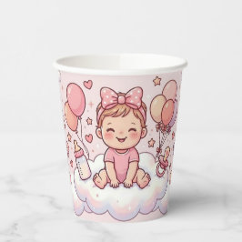 Baby girl shower paper cup 紙コップ