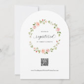 Baby Girl Shower Pink Watercolor Floral Arch 招待状 (裏面)