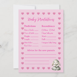 Baby Girl Shower Prediction Game Card 招待状