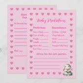 Baby Girl Shower Prediction Game Card 招待状 (正面/裏面)