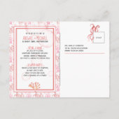 Baby Girl Shower Rosa Palla Polpo Vita Marina インビテーションポストカード (裏面)