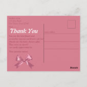 Baby Girl Shower Thank You ポストカード (裏面)