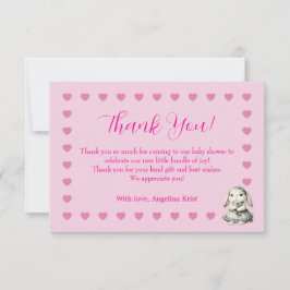 Baby Girl Shower Thank You Card サンキューカード