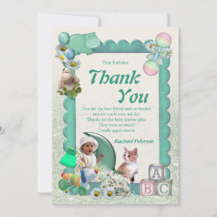 Baby Girl Showers Tweets Thank You サンキューカード