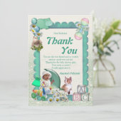 Baby Girl Showers Tweets Thank You サンキューカード (スタンド正面)