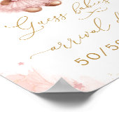 Baby Girl Teddy Bear Guess Arrival Date ポスター (角)
