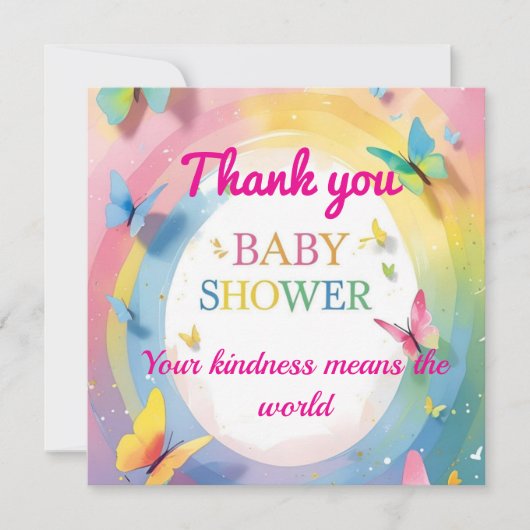 Baby Girl Thank You Card サンキューカード (正面)