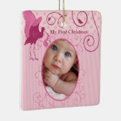 Baby Girl Tiny Teeフォトオーナメント(誕生統計) セラミックオーナメント (右)