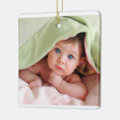 Baby Girl Tiny Teeフォトオーナメント(誕生統計) セラミックオーナメント (左)