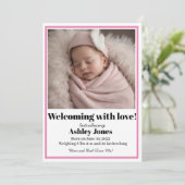 Baby Girl Welcome with Love Card 招待状 (スタンド正面)