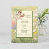 Baby Girl Woodland Animal Shower 招待状 (スタンド正面)