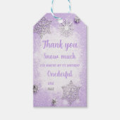 Baby Girl'sの編集可能スノーフレークメッセージカード ギフトタグ (正面)