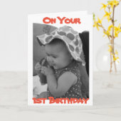 BABY GIRL'S **1歳**カード カード (黄色い花)