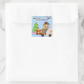 Baby Girl's 1st Christmas Squareステッカー スクエアシール (バッグ)