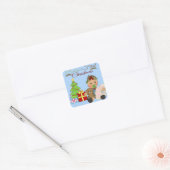 Baby Girl's 1st Christmas Squareステッカー スクエアシール (封筒)