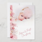 Baby Girls First Christmas Flat Holiday Card シーズンカード (正面)